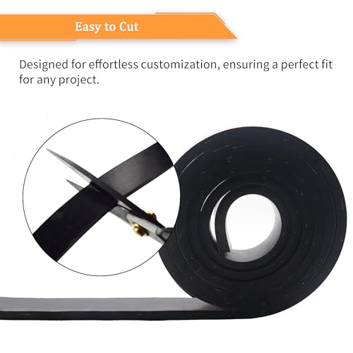 DOBTIM Adhesive Reinforced Solid Rubber Sheets, Rolls & Strips Cloth Inserted 3/16 (.187)" Thick X 3" Wide X 10'Long, Neoprene Rubber Strips Tensile-Resistant Tougher Projects