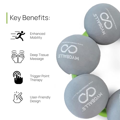 PRIMEKINETIX MyoBalls Massage Therapy Balls - 360° Relief for Plantar Fasciitis, Shin Splints, Tight Calves & IT Band - Deep Tissue Trigger Point Tool for Athletes & Active Lifestyles - 7 Ball Set
