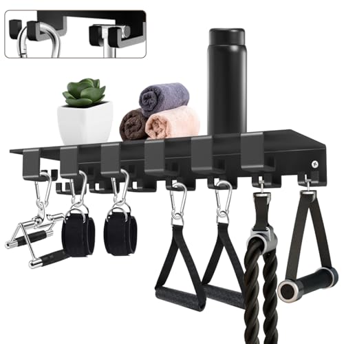 Floating Shelf Organizer Compatible with Tonal Accessories Home Gym Weight Storage Equipment Hanger Metal Rack Holder Wall Mount with Hooks T-Lock Adapters Bracket Hanger Workout Fitness (Style 2)