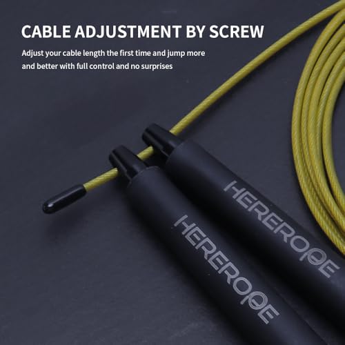Speed Jump Rope with Dual Bearing System, 2 Cables, Adjustable Length for Boxing, CrossFit, HIIT, Strength Training, Fitness Workouts