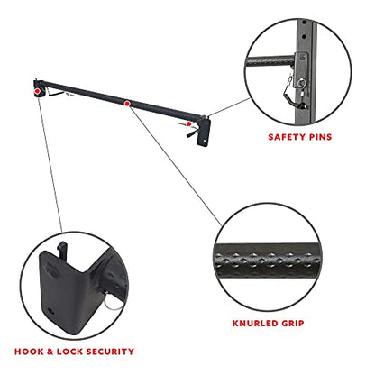 Sunny Health & Fitness Power Cage Squat Rack Upgrade Attachments, Dip Bar, Plate Bar Holder, Belt Squat, J Hook, Lat, Adapter, U Ring, Pull Up Bar, Landmine, Captain's Chair, Tricep Rope For Home Gym - style: Pull Up Bar
