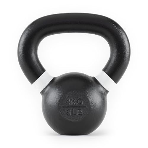 Rage Fitness Single Cast Iron Kettlebell | Powder Coated - Wide Handle Weights for Core & Glute Workouts; Swings, Squats, Deadlifts; Strength, Endurance & Flexibility for Men & Women - size: 4 KG