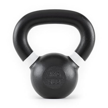 Rage Fitness Single Cast Iron Kettlebell | Powder Coated - Wide Handle Weights for Core & Glute Workouts; Swings, Squats, Deadlifts; Strength, Endurance & Flexibility for Men & Women - size: 4 KG
