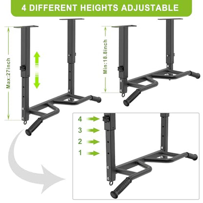 SELEWARE Heavy Duty Welded Pull Up Bar Wall/Joist/Ceiling Mount Chin Up Bar - color: F1: Black 24" Ceiling Mount Pull Up Bar