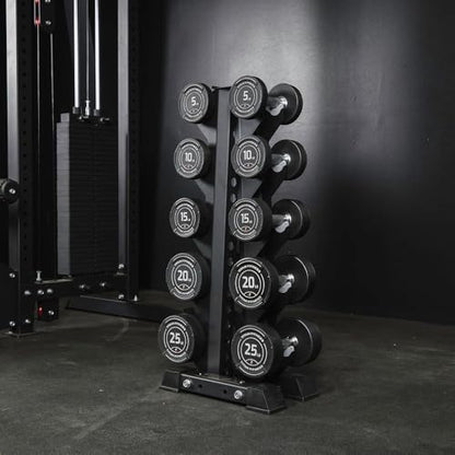 Titan Fitness Vertical Dumbbell Rack, A-Frame Configuration Protective Bumper Cradles, Home Gym Accessories