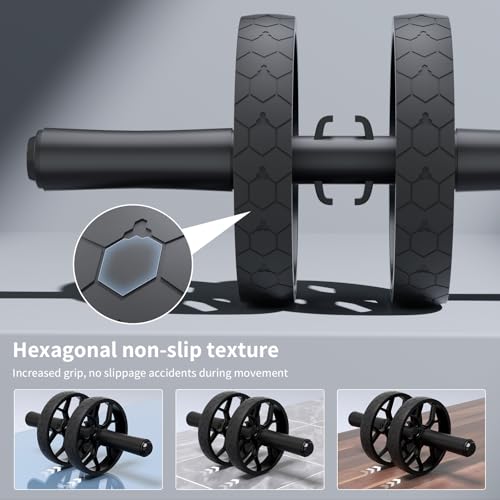 Ally Peaks Ab Roller Wheel with Adjustable Resistance，Automatic Rebound Abs & Core Workout Equipment for Beginners，All Levels & Post-Exhaustion Detachable Strength Training with Knee Pad.Ab wheel roller for men women