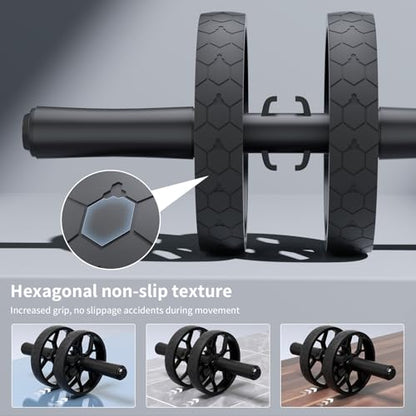 Ally Peaks Ab Roller Wheel with Adjustable Resistance，Automatic Rebound Abs & Core Workout Equipment for Beginners，All Levels & Post-Exhaustion Detachable Strength Training with Knee Pad.Ab wheel roller for men women