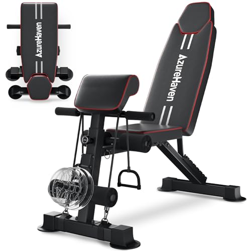 Adjustable Weight Bench, Foldable Incline Decline Flat Workout Bench for Home Gym Full Body Dumbbell Exercise, 660LBS Capacity (Black)