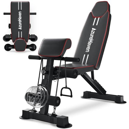 Adjustable Weight Bench, Foldable Incline Decline Flat Workout Bench for Home Gym Full Body Dumbbell Exercise, 660LBS Capacity (Black)