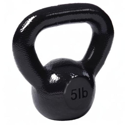 JFIT Cast Iron Kettlebell – Single Weight, Flat Bottom, Polished Handle | Men & Women | CrossFit, Cardio & Strength Training - size: 5.0 Pounds