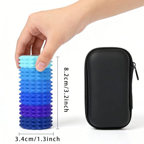 Fidget Toys Adults, 6 Pack Silicone Massage Roller Handheld for Stress Relief & Focus, Sensory Toys for Teens Kids with Autism ADHD Anxiety, Textured Quiet Fun Gift (Blue)