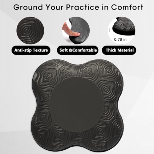 2 Pack Yoga Knee Pads Mat Set - Extra Thick Foam Kneeling Pad Cushion for Knees, Elbows, Wrists, Head - Yoga Essentials for Women Men, Non-Slip Pilates, Meditation, Floor Workouts