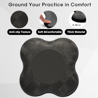 2 Pack Yoga Knee Pads Mat Set - Extra Thick Foam Kneeling Pad Cushion for Knees, Elbows, Wrists, Head - Yoga Essentials for Women Men, Non-Slip Pilates, Meditation, Floor Workouts