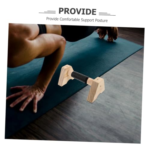 Wooden Push up Bars Parallette Stands Beech Wood Non-slip Base Strength Training Fitness Bars for Home Gym Calisthenics Equipment Men Women 30cm Pair