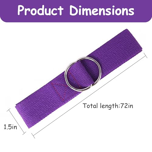 Stretching Strap Yoga Strap with Loops Stretch Straps for Physical Therapy Non Elastic Exercise Strap for Pilates Dance and Gymnastics - color: Purple
