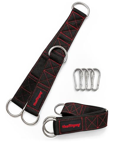 THEFITGUY Cable Extension Straps for Cable Machine Attachments & Gym (Pair) | Multifunctional heady-duty straps with 5 length options for cable machines, handles, ropes, pull-up bars & more