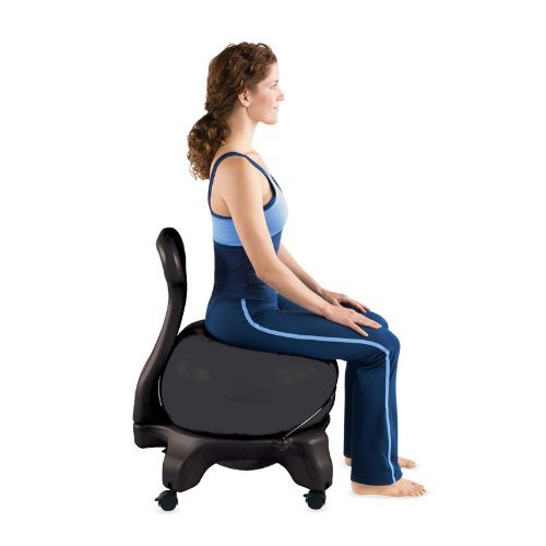 Gaiam Classic Balance Ball Chair, Stability Seat (Black) - color: Black, style: Classic