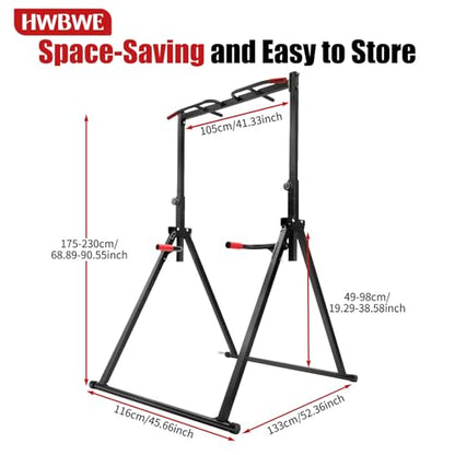 Foldable Power Tower Dip Station Pull Up Bar Station,Adjustable Multifunction Training Fitness Equipment for Home Outdoor Triangular