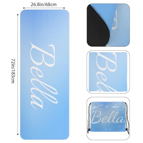 Custom Name Yoga Mat,Personalized Travel Yoga Exercise Mat,Non Slip,Perfect for Kids & Adults,Gradient Color D Series - color: Style 4