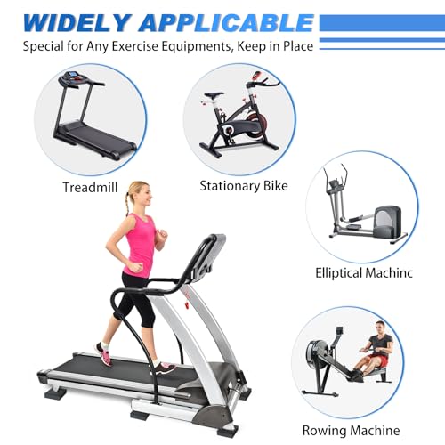 Heavy Duty Exercise Equipment Mat Pads Natural Rubber, 0.8 Thick 4 x 4 Inches 4 Pcs Non Slip Noise Reduction Anti Vibration Treadmill Stationary Bike Mats, Steel Embedded Pads for Hardwood Floors - size: 4''x 4'', 6pcs