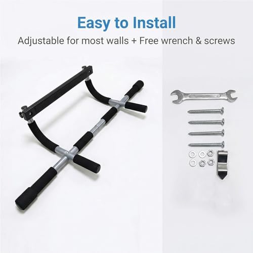 Upgrade Pull Up Bar for Doorway - Max Capacity 330 lbs, Portable Upper Body Workout Bar for Strength Training
