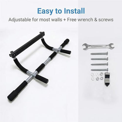 Upgrade Pull Up Bar for Doorway - Max Capacity 330 lbs, Portable Upper Body Workout Bar for Strength Training
