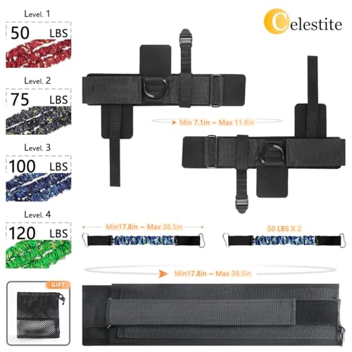 celestite Vertical Jump Trainer for Volleyball Basketball Home Gym, Jumping Trainers Resistance Bands, Easy to Carry, Adjustable Jump Training Equipment Substitute Plyometric Jump Box - color: Height"5'3-6'8"-100lbs