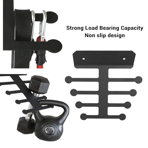 Wall Mounted Home Gym Equipment Storage Rack, Resistance Rack Band Hanger Equipment Organizer Pull up Bands Jump Ropes, Storage for Home Gym 7.99 X 4.96in