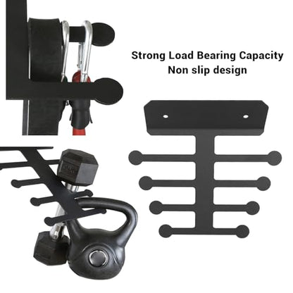 Wall Mounted Home Gym Equipment Storage Rack, Resistance Rack Band Hanger Equipment Organizer Pull up Bands Jump Ropes, Storage for Home Gym 7.99 X 4.96in