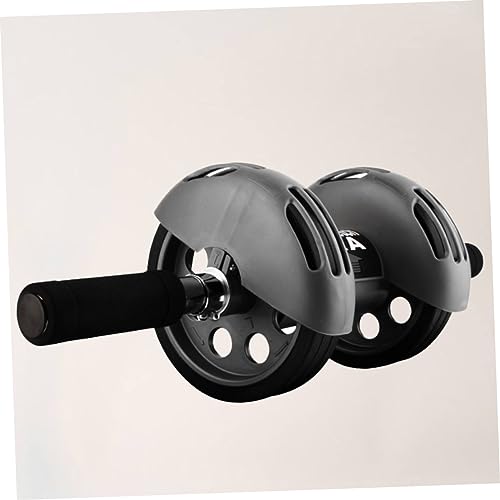 NOLITOY Automatic Rebound Dual Wheel Ab Roller with Non-slip Handles and Construction Includes Blue Kneeling Pad for Core Strength Training and Abdominal Muscle Workout at Home Gym