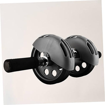 NOLITOY Automatic Rebound Dual Wheel Ab Roller with Non-slip Handles and Construction Includes Blue Kneeling Pad for Core Strength Training and Abdominal Muscle Workout at Home Gym