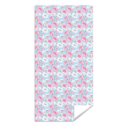 Microfiber Beach Towel Sand Free Quick Dry Oversized Floral Daisy Print Light Blue Pink White Travel Pool Towel for Adults Women 71 x 32 Inches 1 Pcs - color: Wildflower
