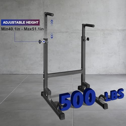 Adjustable Height Dip Bar Station, Multi-function Dip Station Pull Up Bar Full Body Strength Training Workout Fitness Equipment for Tricep Dips, Heavy Duty Dip Station for Home Gym - color: Dip Bar