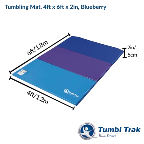 Tumbl Trak Gymnastics Folding Tumbling Panel Mat - color: Blueberry, size: 4'x6'x2"