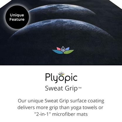 Plyopic. All In One Yoga Mat | Luxury Sweat-Grip Mat/Towel Combo | Ideal for Yoga, Hot Yoga, Bikram, Pilates, Workout & Exercise | Eco-Friendly Natural Rubber