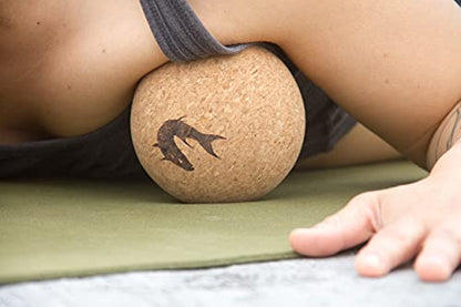 4" Large Cork Massage Ball Natural Firm Ultra-Light Eco-Friendly Hips, Shoulders, Chest Large Massage Ball