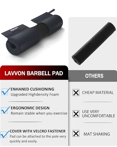 Barbell Squat Pad Set- Nylon Padding AntiSlip- Thick Foam Barbell Pad for Squats Cushion,Lunges&Bar Padding for Hip Thrusts -Standard Olympic Weight Bar Pad (Wrist Straps Weightlifting-Ankle Straps)