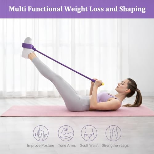 Resistance Bands with Handles, 6-Tube Foot Pedal, Natural Rubber Ankle Puller for Sit-ups & Full Body, Portable Home Gym Strength for Legs, Arms.