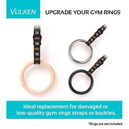 Adjustable Numbered Straps for Gymnastic Rings Carabiners Quick Hook System Easy to Set Up One Pair Strap Only