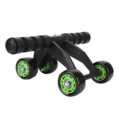 Ab Roller for Abs Workout - 4 Wheel AB Wheel Roller - Workout System - with Knee Protection Pad - Home Gym Workout Exercise Equipment - Abdomen Muscle Training - for Men/Women(Green+Black)