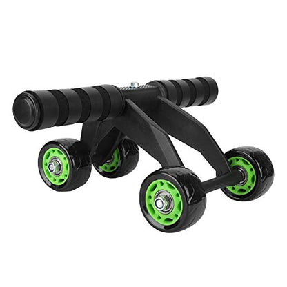 Ab Roller for Abs Workout - 4 Wheel AB Wheel Roller - Workout System - with Knee Protection Pad - Home Gym Workout Exercise Equipment - Abdomen Muscle Training - for Men/Women(Green+Black)