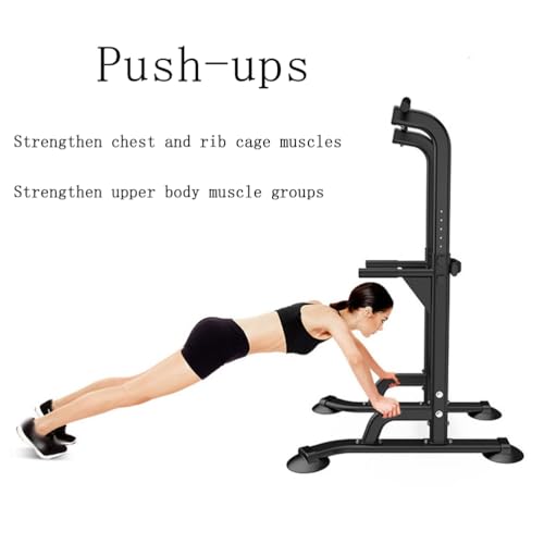 Power Tower Dip Station Pull Up Bar Freestanding Fitness Equipment Pull Up Station Gym Equipment for Home, Load-Bearing 150kg for Home Gym Strength Training,Black