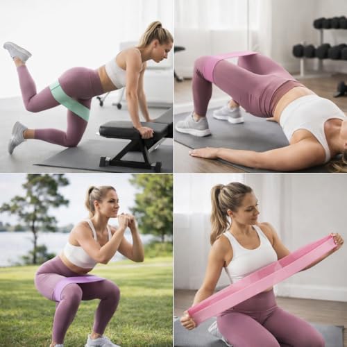 – Premium Booty Resistance Bands Set for Women | Non-Slip Fabric Exercise Bands | Home Gym, Glutes, Legs & Hip Workouts | Includes Carry Bag
