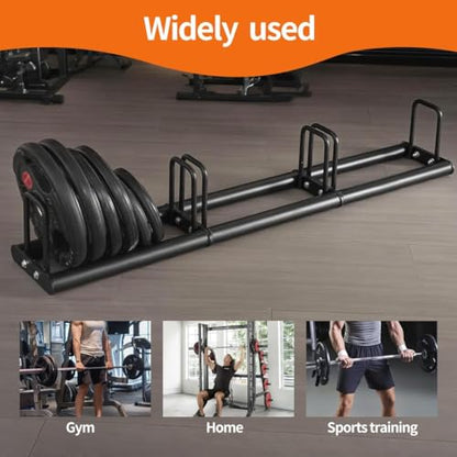 Weight Plate Rack for Home Gym - Weights Rack for Plates Use Singly or Combine Multiple Units | Olympic Weight Plate Rack Up to 660 LBS - New Model Bumper Plate Rack for Easy Plate Changes(1Unit)