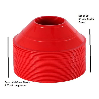 Mini Soccer Cones for Training, Football, Sports, Field Cone Markers Outdoor Games (Pack of 20)
