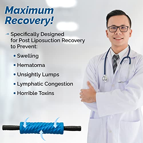 Post Liposuction Massager – Lymphatic Drainage Massager for Post Lipo Surgery – Quality EVA Material - Ridges and Grooves for Post-Op Recovery, Ideal Liposuction Recovery Supplies