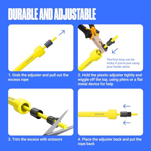 SPORTBIT Adjustable Jump Rope for Fitness and Exercise - color: Yellow