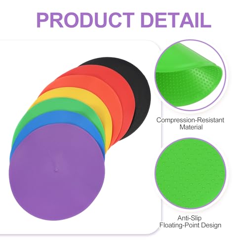 PATIKIL Spot Markers 9 Inch, 12 Pcs Non-Slip Floor Dots Agility Markers Flat Field Cones Poly Dots for Gym PE Speed Training Dance Soccer Basketball Sports, Yellow/Green