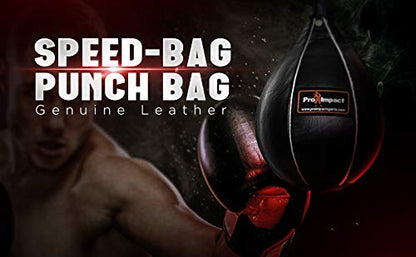 Leather Speed Bag – Rapid Rebound Pear-Shaped Punching Ball with Durable Latex Bladder for Boxing, MMA & Home Gym