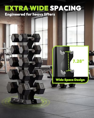 HANDBODE A-Frame Dumbbell Rack Heavy Duty Weight Stand for Dumbbells, Space-Saving Metal Storage Organizer, Sturdy Dumbbell Holder for Home Gym - style: 500 lb Set (40, 45, 50, 55, 60 lb) *2 & Rack